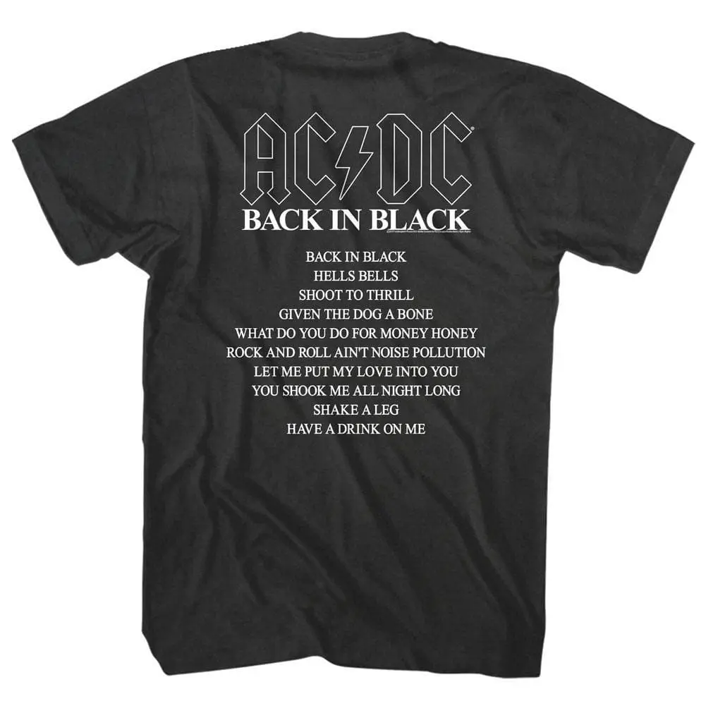 ACDC Back in Black Tracklist Men’s T Shirt