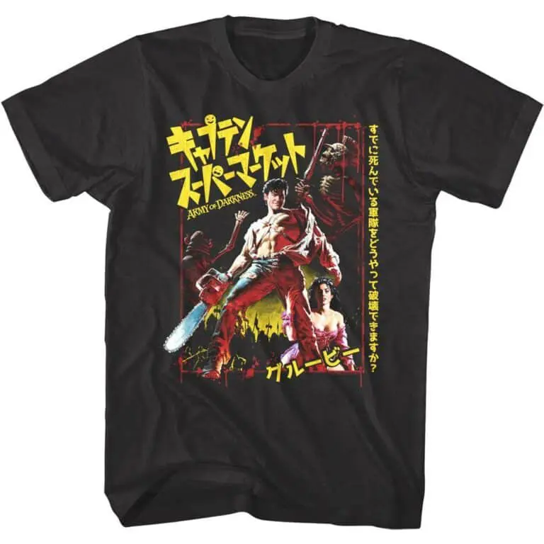 Army of Darkness Japanese Movie Poster Menβs T Shirt