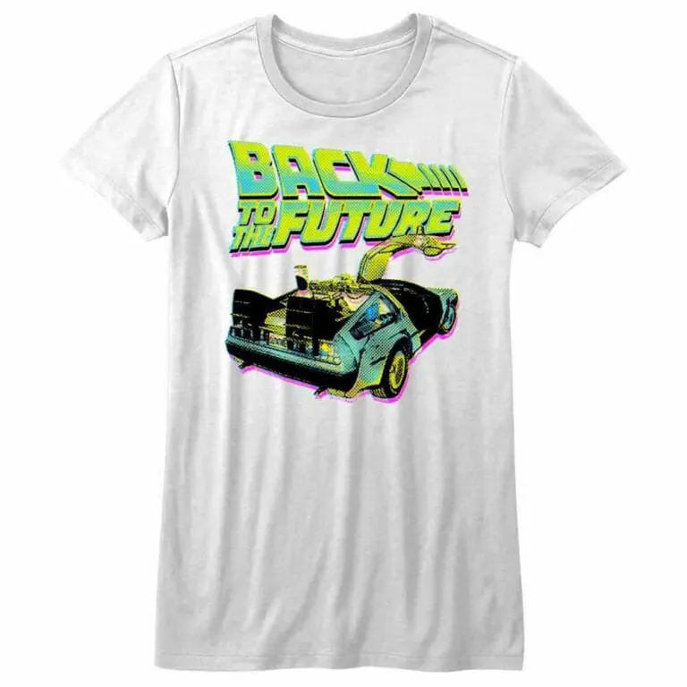 Back to The Future Neon Halftone Delorean T-Shirt