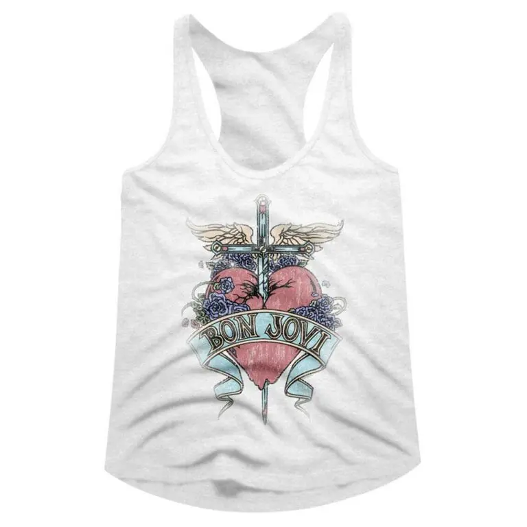 Bon Jovi Pierced Heart Tattoo Women's Tank Top
