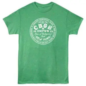 Vintage Green T-shirt with NYC Underground Rock Design, Bluegrass and Country Music Graphics.