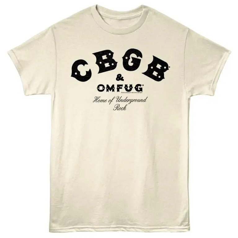Vintage CBGB Underground Rock T-shirt with bold lettering and classic music band style.