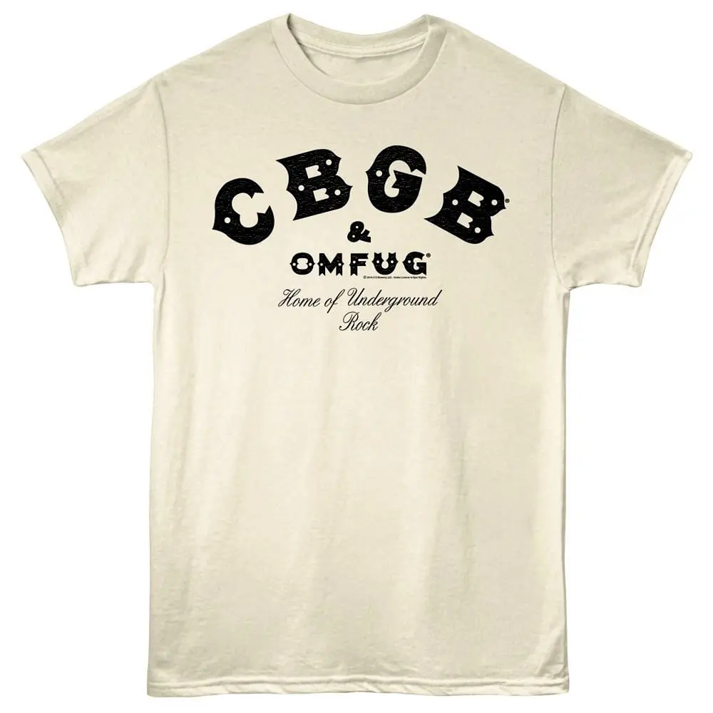 Vintage CBGB Underground Rock T-shirt with bold lettering and classic music band style.