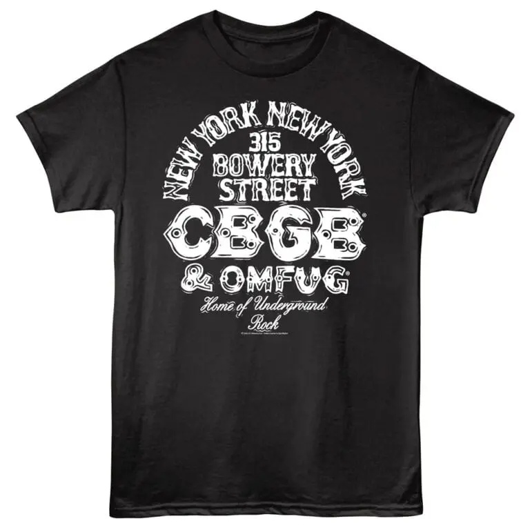 T-shirt featuring NYC street art and underground rock vibe, perfect for music and city lovers.
