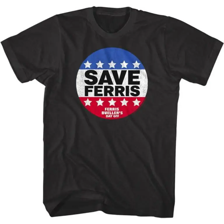 Ferris Bueller SAVE FERRIS Button Men’s T Shirt