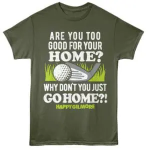 Golf humorous t-shirt with golf ball and club image, ideal for golf lovers and casual outings.