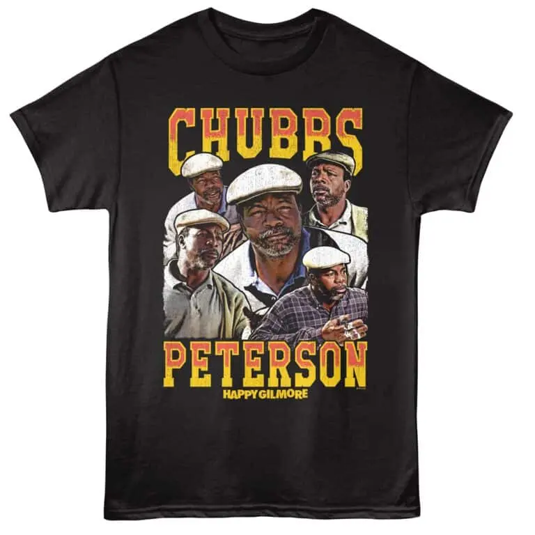 Vintage Chubbs Peterson character graphic T-shirt, Happy Gilmore movie, classic sports comedy, casual men’s apparel.