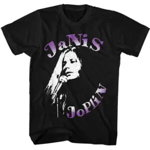 Janis Joplin Microphone Check Men’s T Shirt