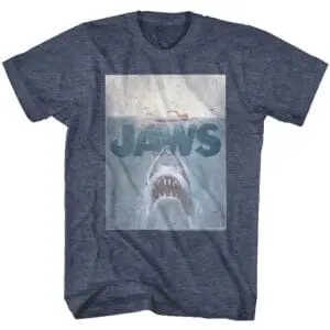 Jaws Faded Movie Poster Men’s T Shirt