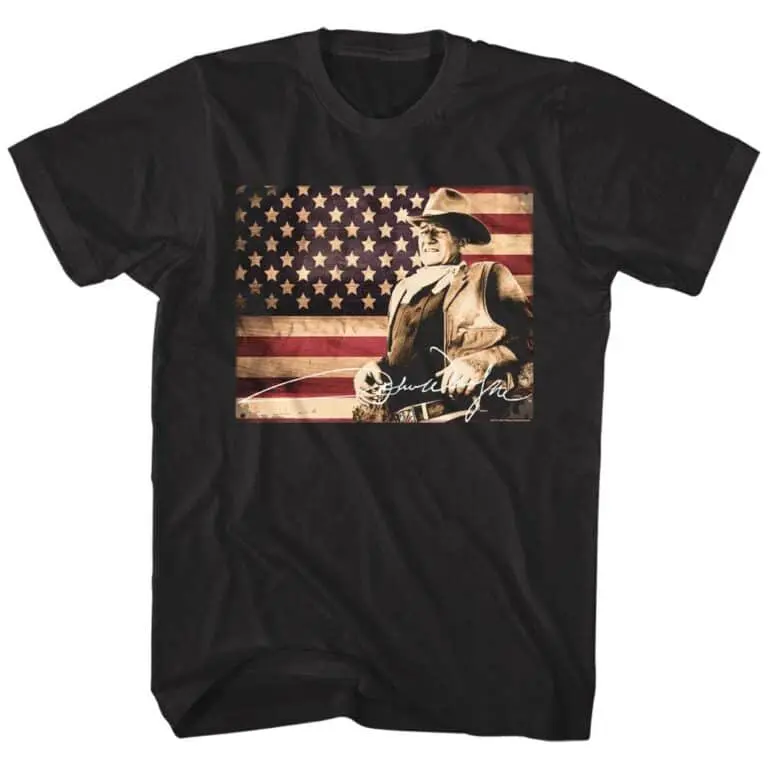 John Wayne Signature Stars & Stripes Men’s T Shirt