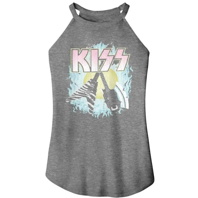 Kiss Glam Rock Guitars Women’s Rocker Tank