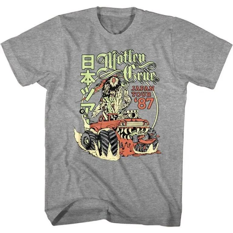 Motley Crue Japan Tour 1987 Men’s Gray T Shirt