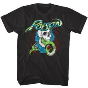 Poison Snake Skull Roses Men’s T Shirt