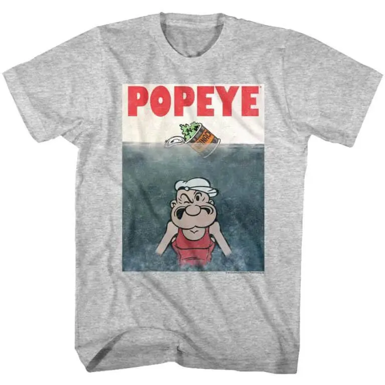 Popeye Jaws Parody Men's T Shirt
