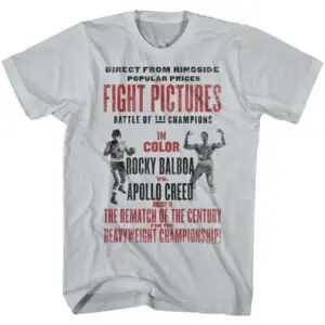 Rocky Balboa v Apollo Creed Fight Pictures Men’s T Shirt