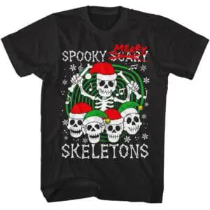 Spooky Scary Skeletons Merry Christmas Men’s T Shirt