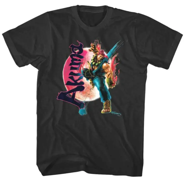 Street Fighter Akuma Rising Sun T-Shirt
