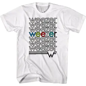 Weezer Rainbow Repeat Logo Men’s T Shirt