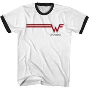 Weezer Striped Logo Ringer Men’s T Shirt