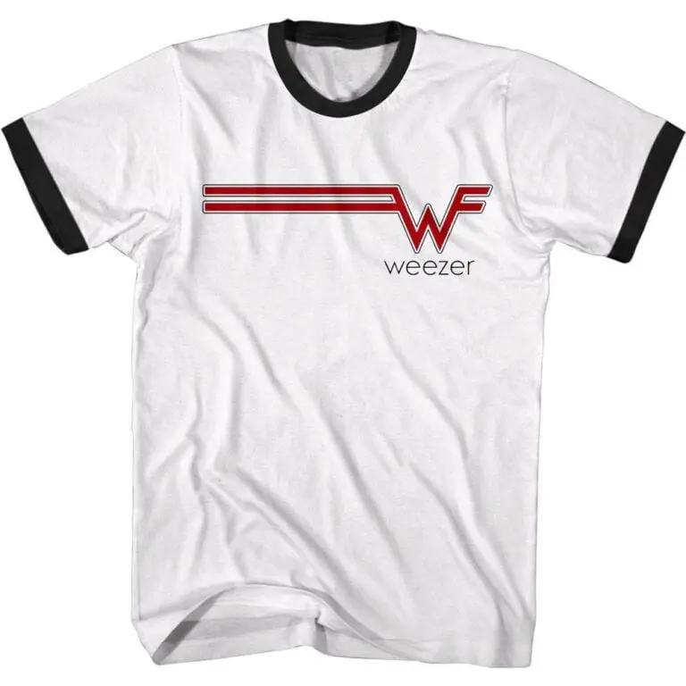 Weezer Striped Logo Ringer Men’s T Shirt