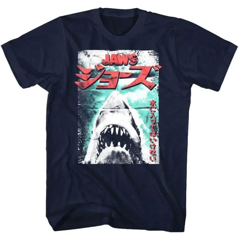 Jaws Japanese Movie Poster Menβs T Shirt