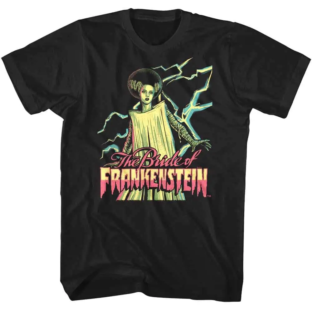 Bride of Frankenstein Lightning Bolts Men’s T Shirt