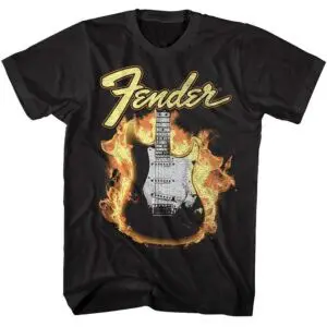 Fender Flaming Guitar Men’s T Shirt