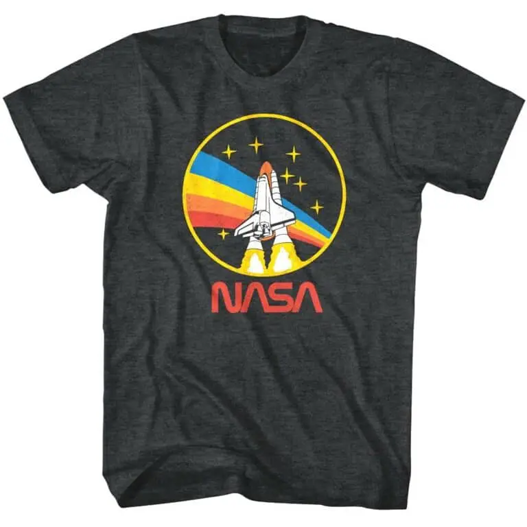 NASA Rocket over the Rainbow Men's T Shirt