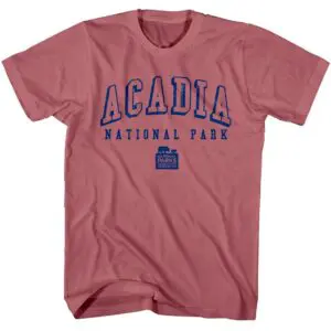 Acadia National Park Varsity Pink Men’s T Shirt