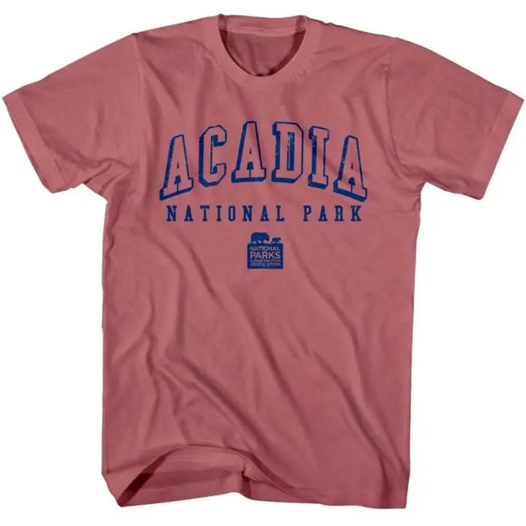 Acadia National Park Varsity Pink Men’s T Shirt