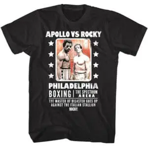 Rocky vs Apollo Philadelphia Boxing Men's T Shirt Black