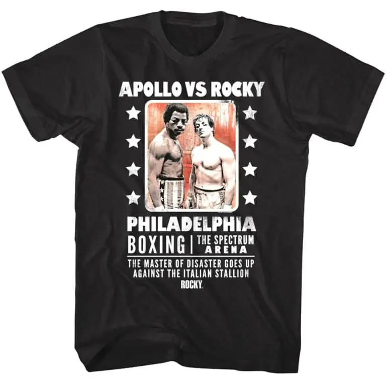 Rocky vs Apollo Philadelphia Boxing Men's T Shirt Black