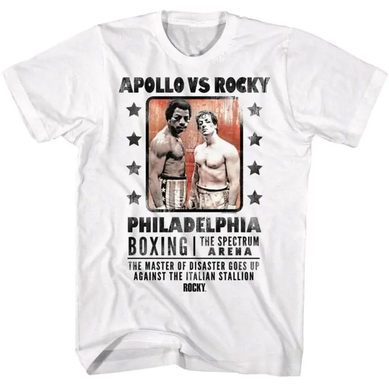 Rocky v Apollo Fight Poster Men's T Shirt White