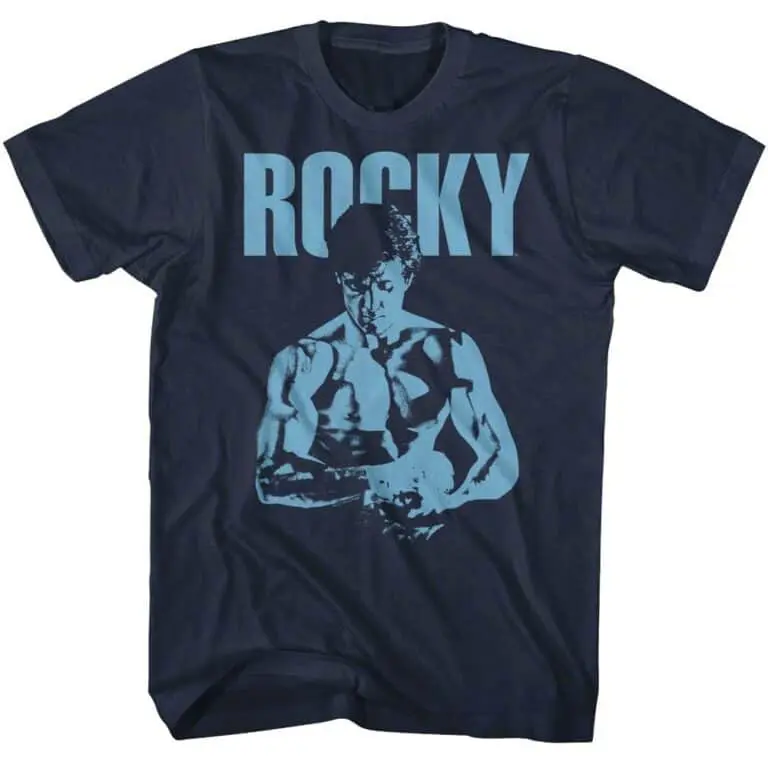 Rocky Shadow Wrapper Men’s T Shirt Navy