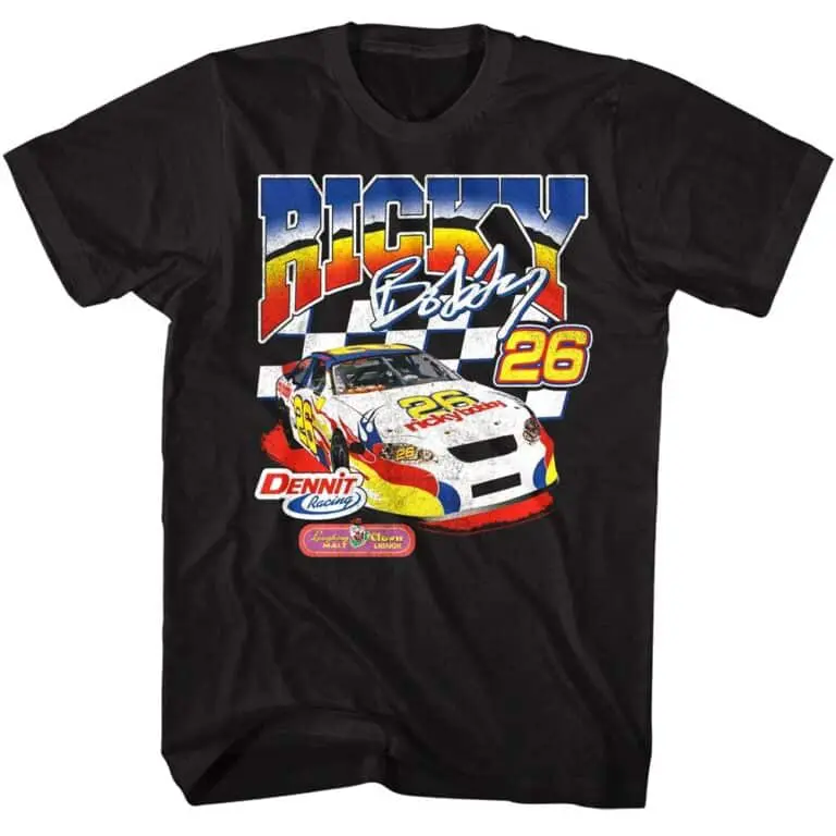 Talladega Nights Dennit Racing Black Car Men’s T Shirt