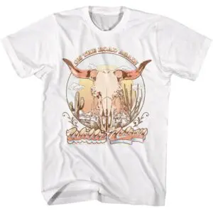 Willie Nelson On The Road Again Steer Skull Men's T Shirt