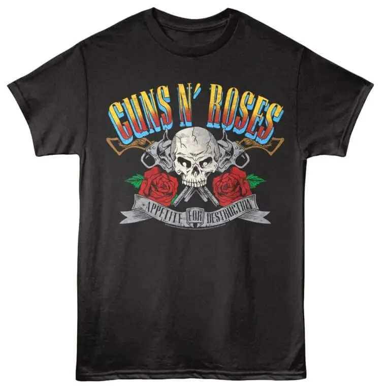 Guns N Roses Appetite For Destruction Skull Men’s T Shirt