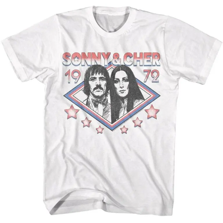 Sonny and Cher Stars of 1972 Men’s T Shirt