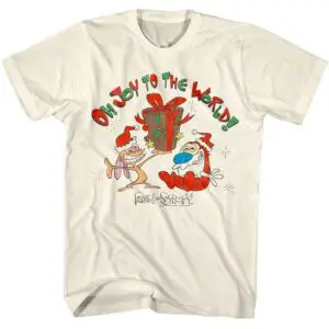 Ren and Stimpy Oh Joy to the World Men’s T Shirt