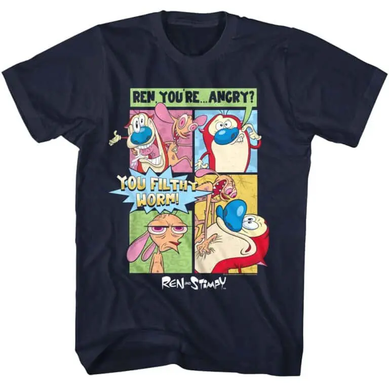 Ren and Stimpy Angry Comic Strip Men’s T Shirt