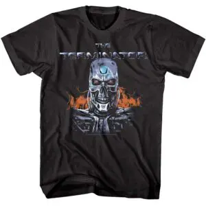 Terminator Flaming Cyborg Men’s T Shirt