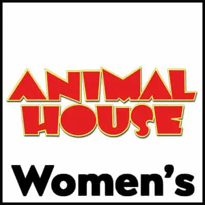 Animal House Women's T-shirt with bold logo, perfect for fans of classic comedy movies.