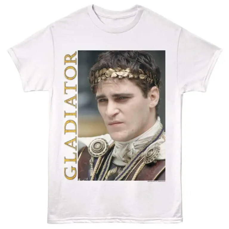 Vintage roman gladiator costume printed graphic tee for fans of ancient Rome history.