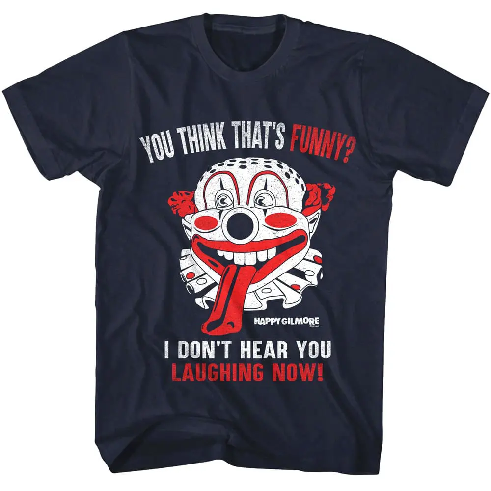 Clown graphic tee featuring funny text and bold colors, ideal for humorous fashion and casual outfits.