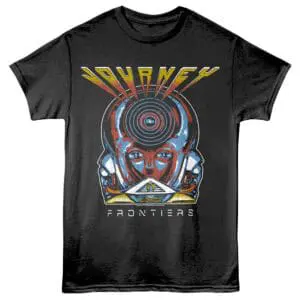 Futuristic sci-fi Journey T-shirt featuring a detailed graphic design and cosmic elements.