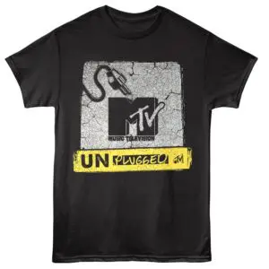 Limited edition MTV Unplugged graphic T-shirt with edgy design, perfect for music fans and streetwear enthusiasts.