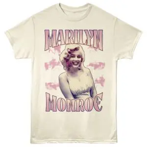 Retro Marilyn Monroe graphic tee featuring iconic image and playful typography.