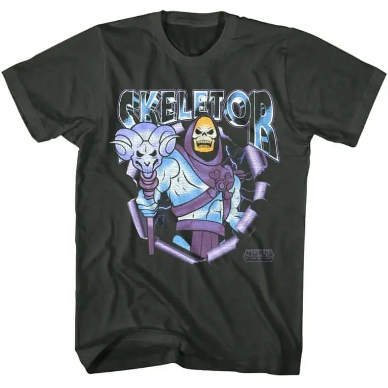 Skeletor Bursting Through Men's T Shirt
