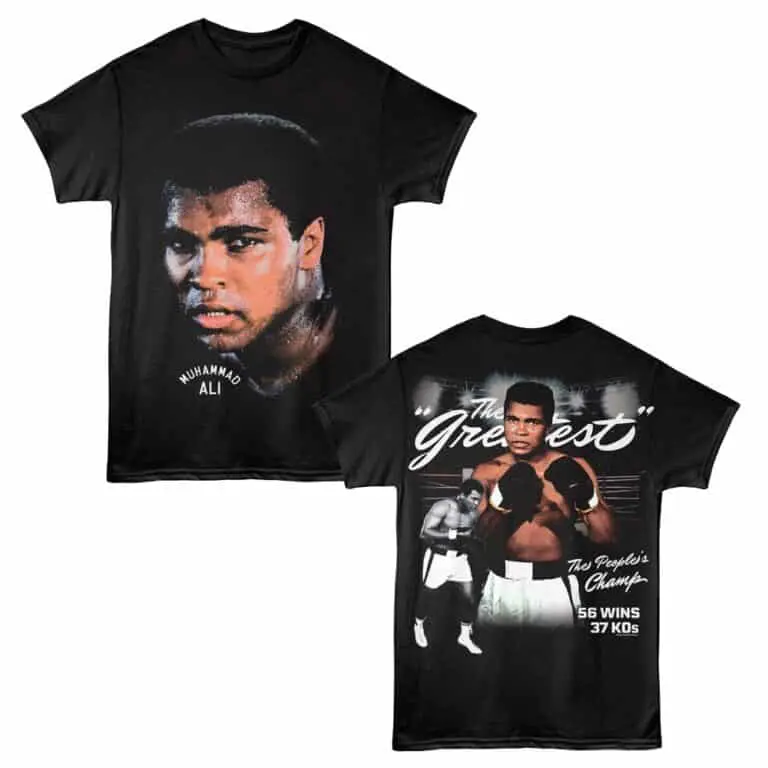 High-quality Muhammad Ali graphic tee, tribute to the legendary boxer, perfect for sports fans.