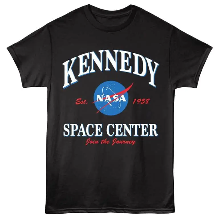 NASA Kennedy Space Center t-shirt with iconic logo for space enthusiasts.
